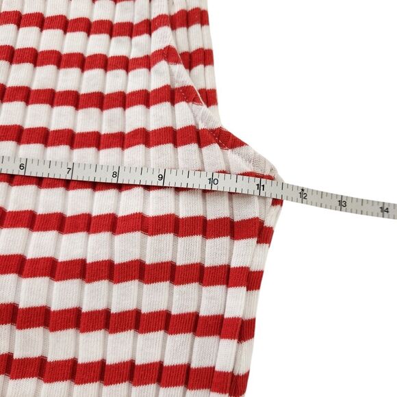 Zara Striped Ribbed Midi Tank Column Dress Red White Women's Size Medium - Picture 9 of 10